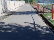 New sidewalk at the Waste Water Treatment Plant.