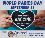 Free Rabies Vaccination Clinic September 28th