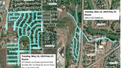 May 13 street sweeping Tuesday, May 13, 2025 Day 22- All Streets and Aves rom Park Garden Rd to Delea Dr from Flood Rd to Fox Farm Rd