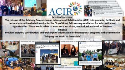 The mission of the Advisory Commission on International Relationships (ACIR) is to promote, facilitate and nurture international