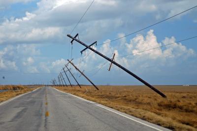 Wind Damage to Telephone Poles