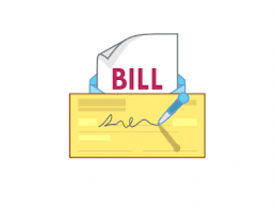 Image showing a generic bill with a check being filled out