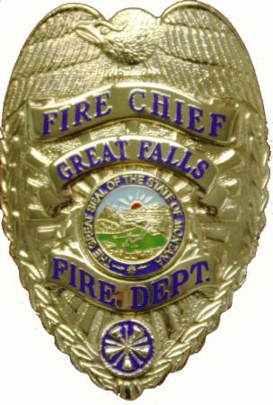 City of Great Falls Montana Fire Chief Badge