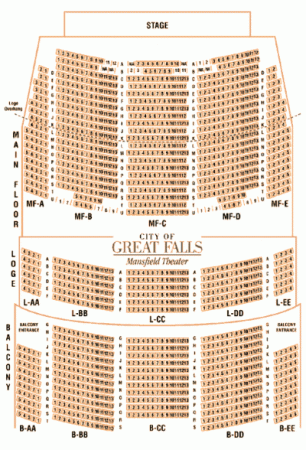 Mansfield Theater Seat Map