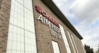 Exterior of Scheels Aim High Big Sky Facility 